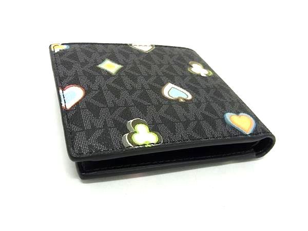 MICHAEL KORS マイケルコース MK柄 PVC 二つ折り 財布 ウォレット レディース ブラック系 BM9707