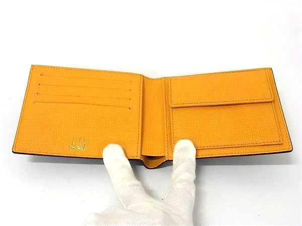 dunhill ダンヒル レザー 二つ折り 財布 ウォレット 札入れ 小銭入れ メンズ ネイビー系 BQ 2491 ジャストフィット その他 