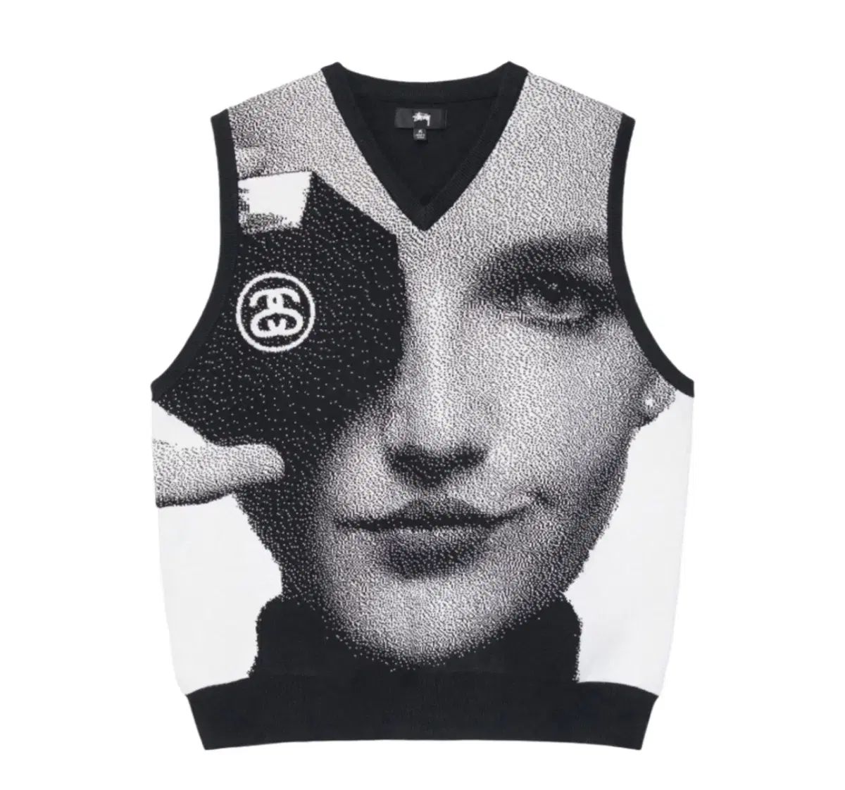 STUSSY PHOTO ジャカード ベスト ブラック m