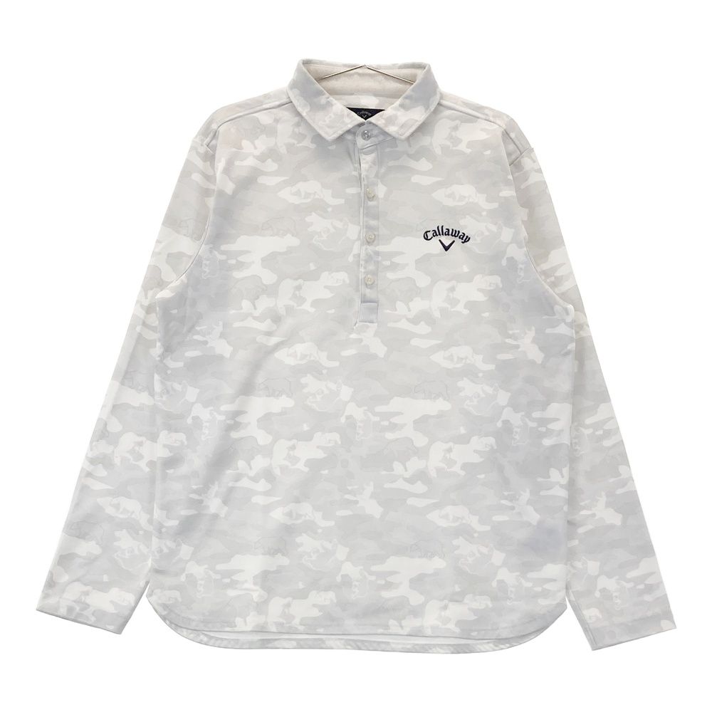 サイズ：LL CALLAWAY キャロウェイ 裏起毛 長袖ポロシャツ クマ