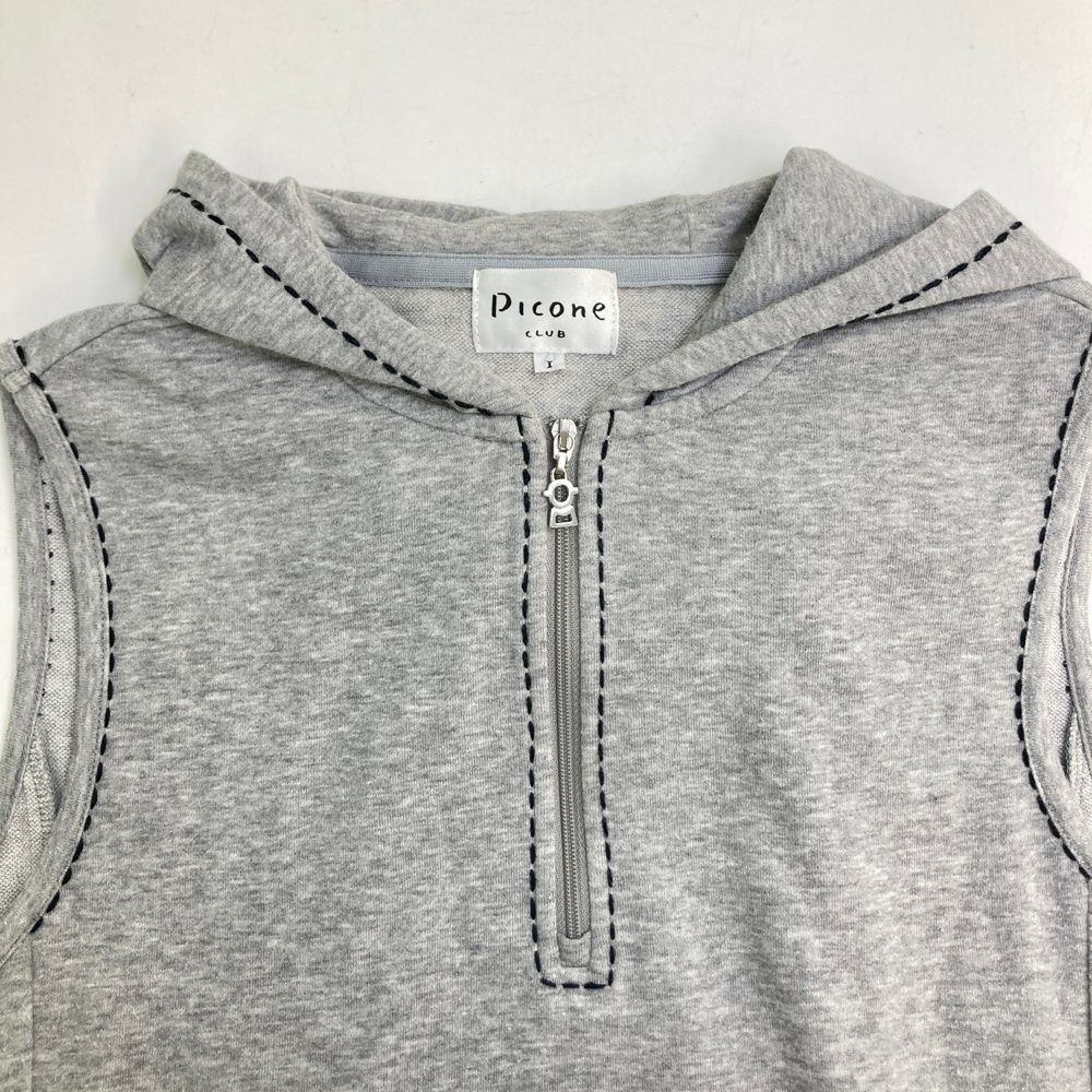 サイズ：1 PICONE CLUB ピッコーネクラブ フード付 ハーフジップベスト