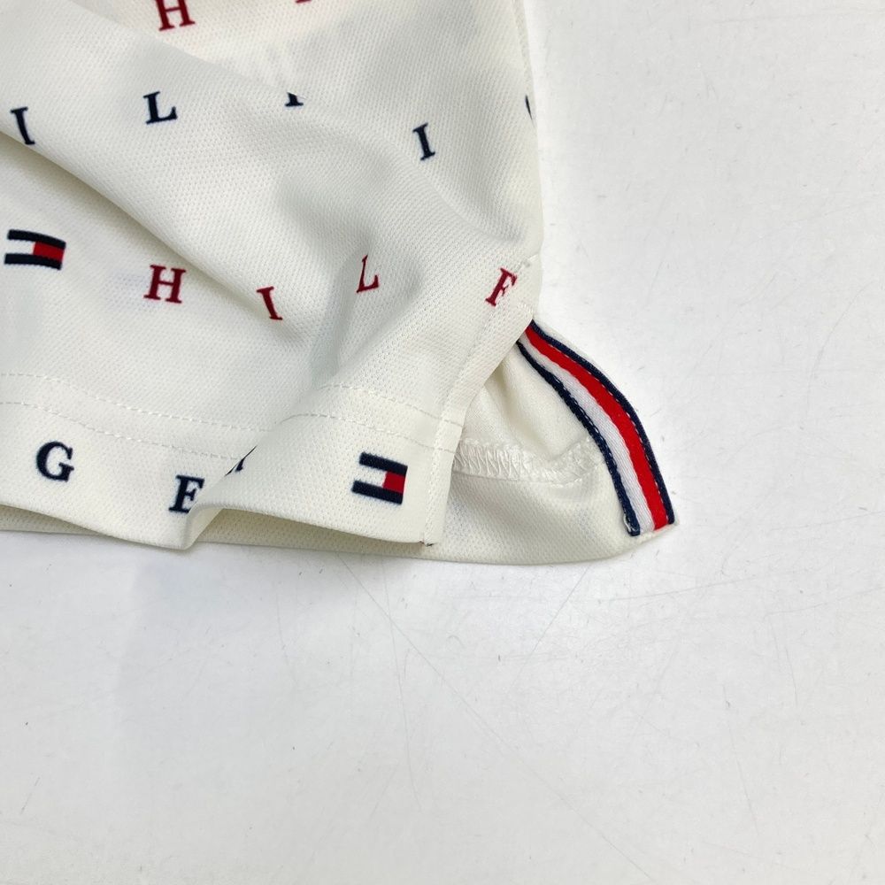 サイズ：L TOMMY HILFIGER GOLF トミー ヒルフィガーゴルフ  長袖ポロシャツ ロゴ柄 ホワイト系 [240101548120] ゴルフウェア メンズ ストスト