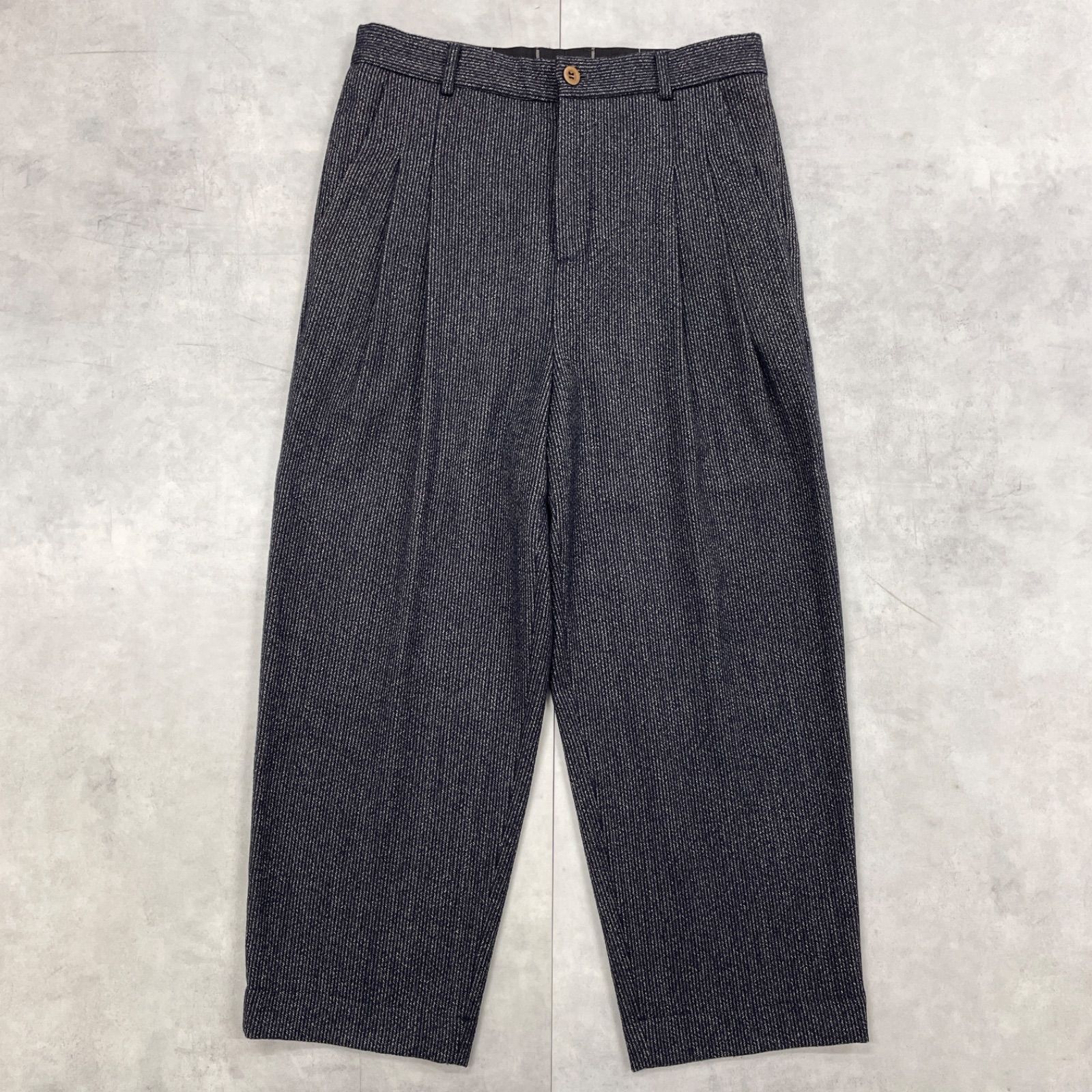 FRANK LEDER フランクリーダー パンツ 2タック ワイド ツイード調 ドイツ製 メンズ XS