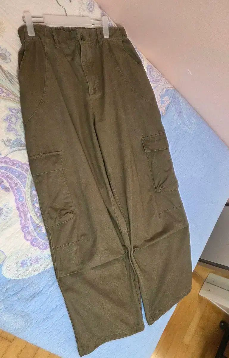 2 ナウン ウォッシュ カーゴ ワイド パンツ カーキ