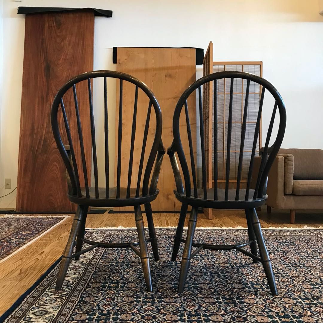 2脚セット ボウバックアームチェア provincial ダイニングチェア