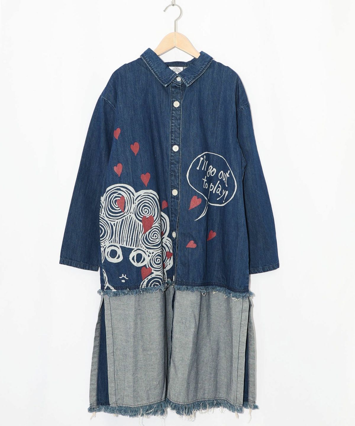 ちゃん柄デニムシャツアウター