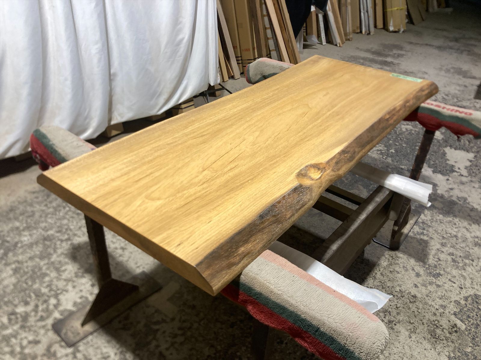 ニレケヤキ9306 欅 一枚板無垢 乾燥材 1600x600-490x48mm カウンター 棚 テレビ台 カウンター センターテーブル ローテーブル