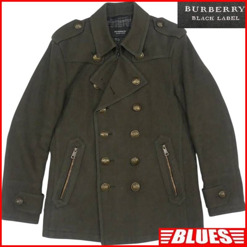 【未使用級】Burberry BLACK LABELピーコート　希少色　XL BURBERRY BLACK LABEL 廃盤 Pコート ピーコート バーバリーブラック