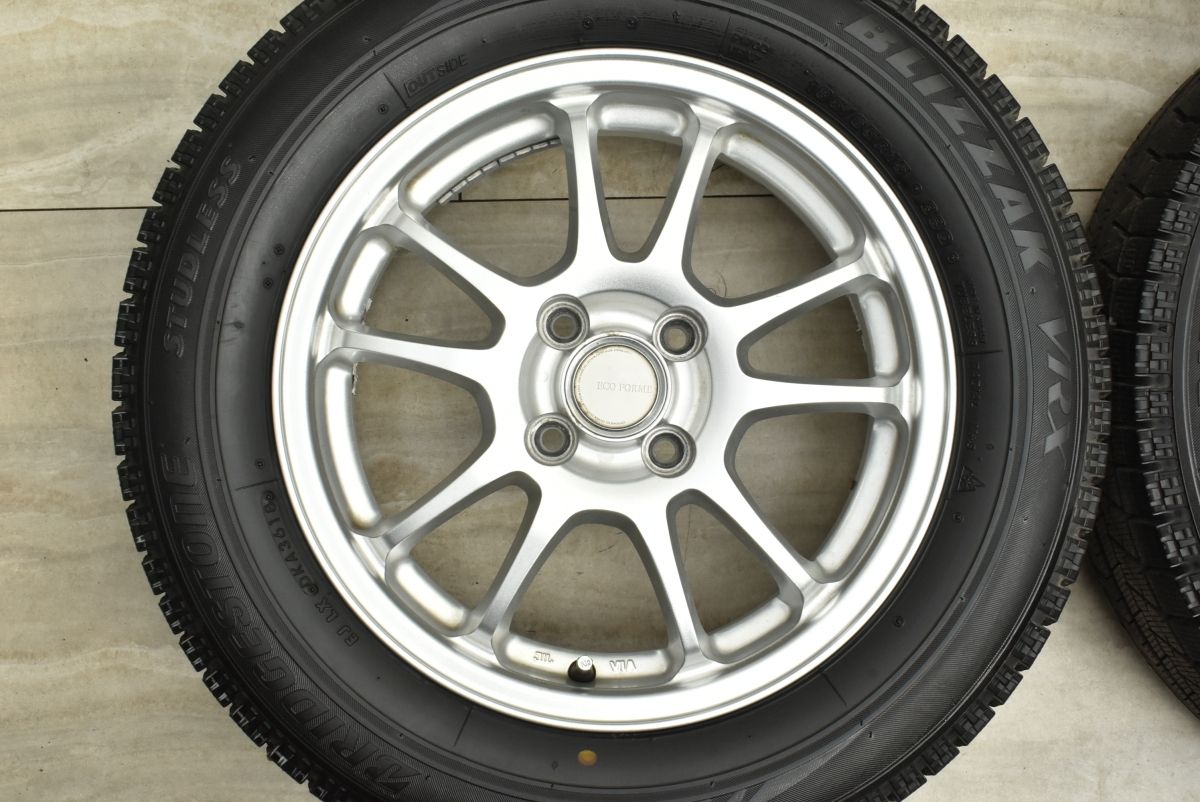 程度良好品 エコフォルム 15 in 5 J 45 PCD 100 ブリヂストン ブリザック VRX 185 65 R ノート E 13 デミオ MAZDA 2 フリード GB 3 4