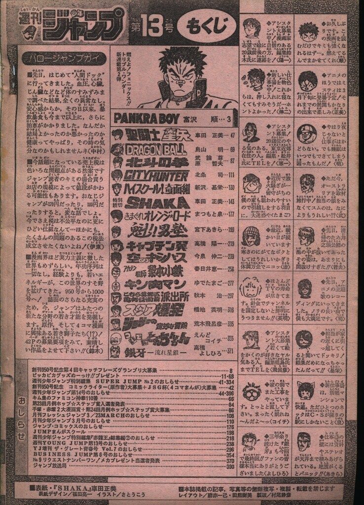 集英社 1987年 昭和62年 の漫画雑誌 週刊少年ジャンプ 13 8713