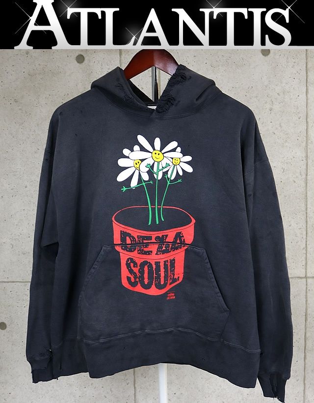 SAINT MICHAEL 銀座店 セント マイケル 新品 25FW ×DLS_HOODIE/DE LA SOUL フーディ パーカー 長袖 メンズ size:L グレー系 100942 SAINT MICHAEL 銀座店 セント マイケル 新品 25FW ×DLS_HOODIE/DE LA