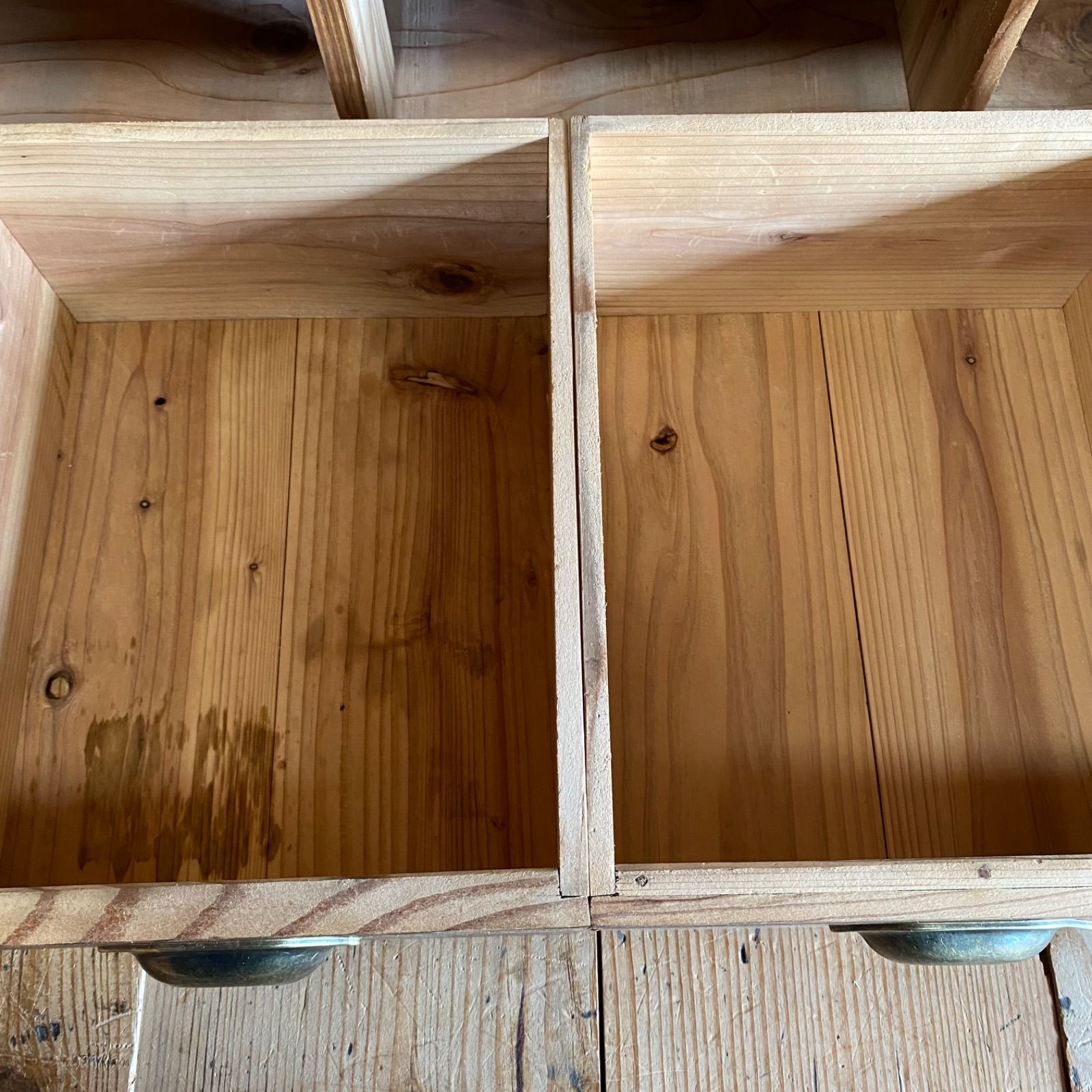 アンティーク チェスト 棚 無塗装 無垢材 食器棚 y185 - メルカリ