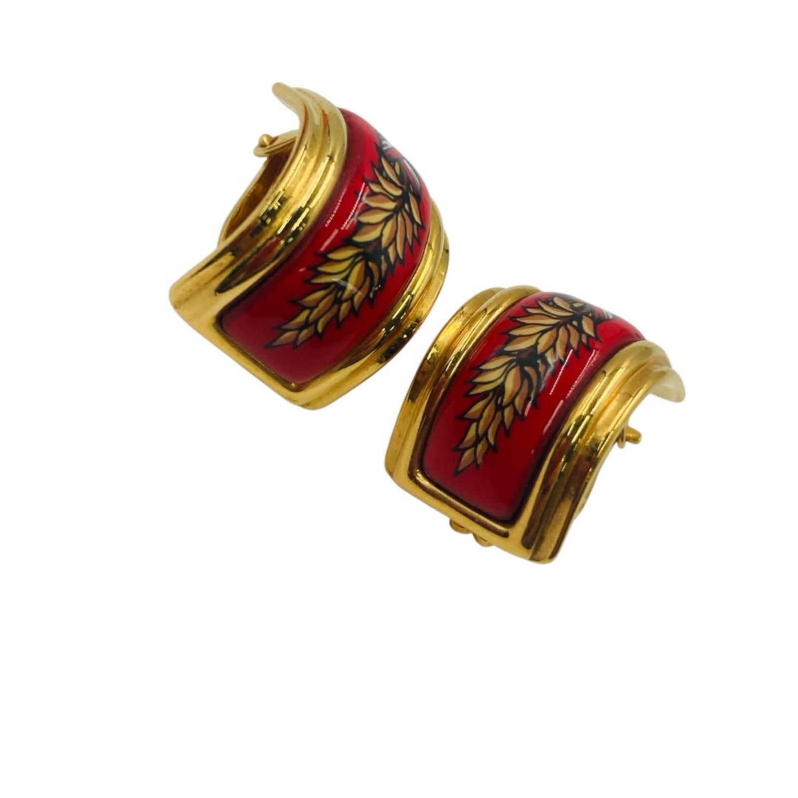 HERMES エルメス イヤリング エマイユ GP 七宝焼き ゴールドX