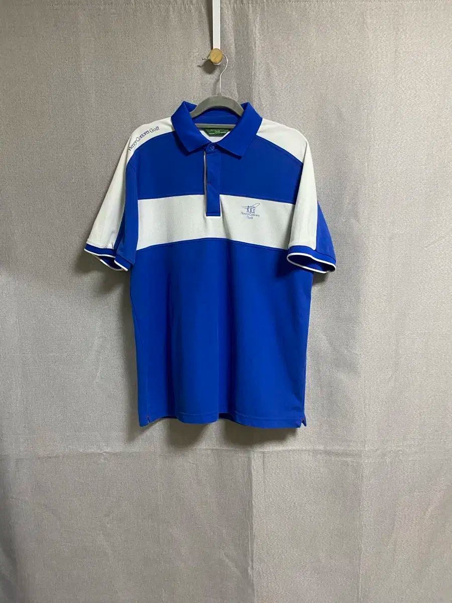 ヘンリーコットンズ ネイビー 白 ブロック ゴルフウェア KARA（カラ） 半袖Tシャツ (100サイズ)