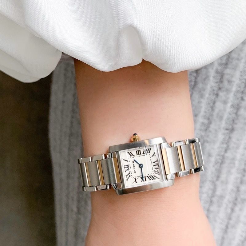 保証書付】カルティエ タンクフランセーズ SM コンビ K18×SS K18×SS