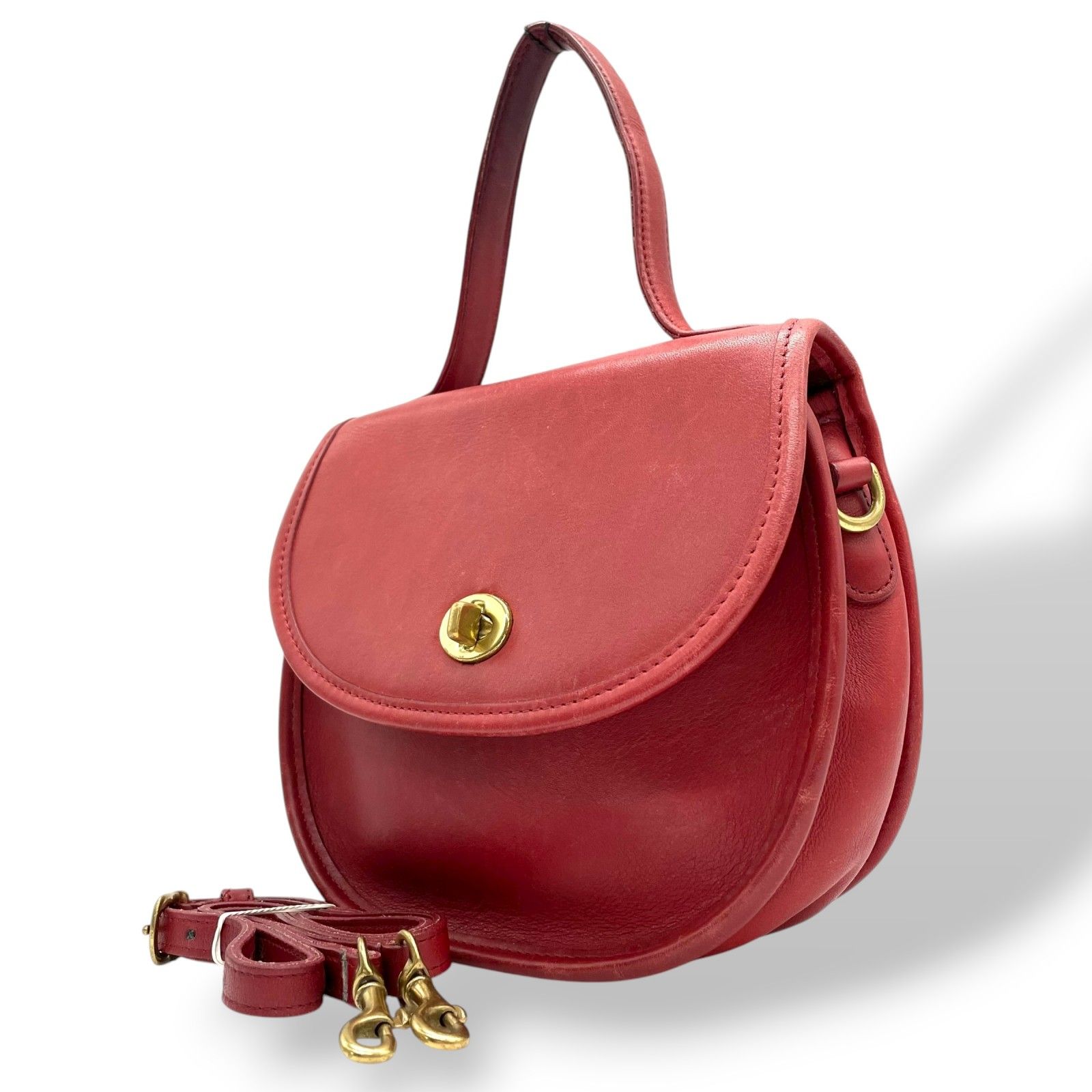 希少 COACH コーチ ショルダーバッグ ターンロック レザー 2WAY 