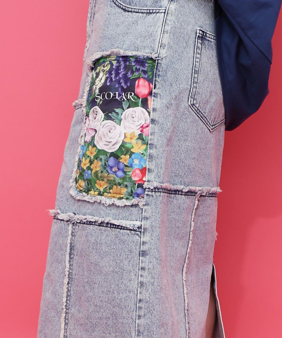 153673 花ネコのアシメフリンジ