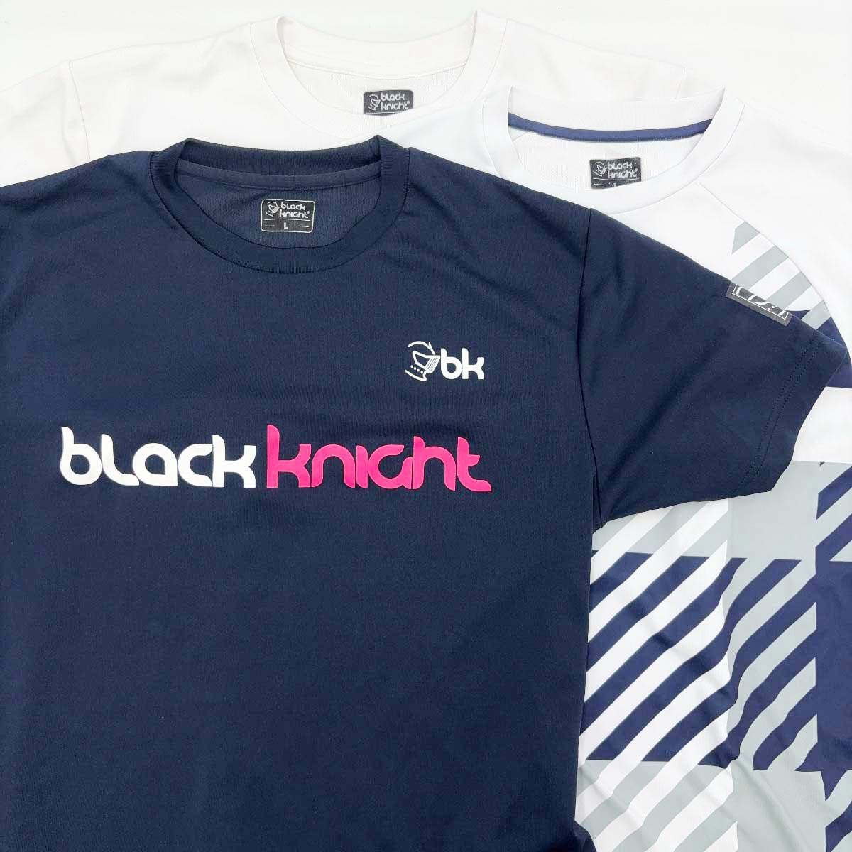 [3点セット] black knight ブラックナイト 半袖 ドライシャツ プラシャツ 吸収速乾 L ユニセックス バドミントンウェア