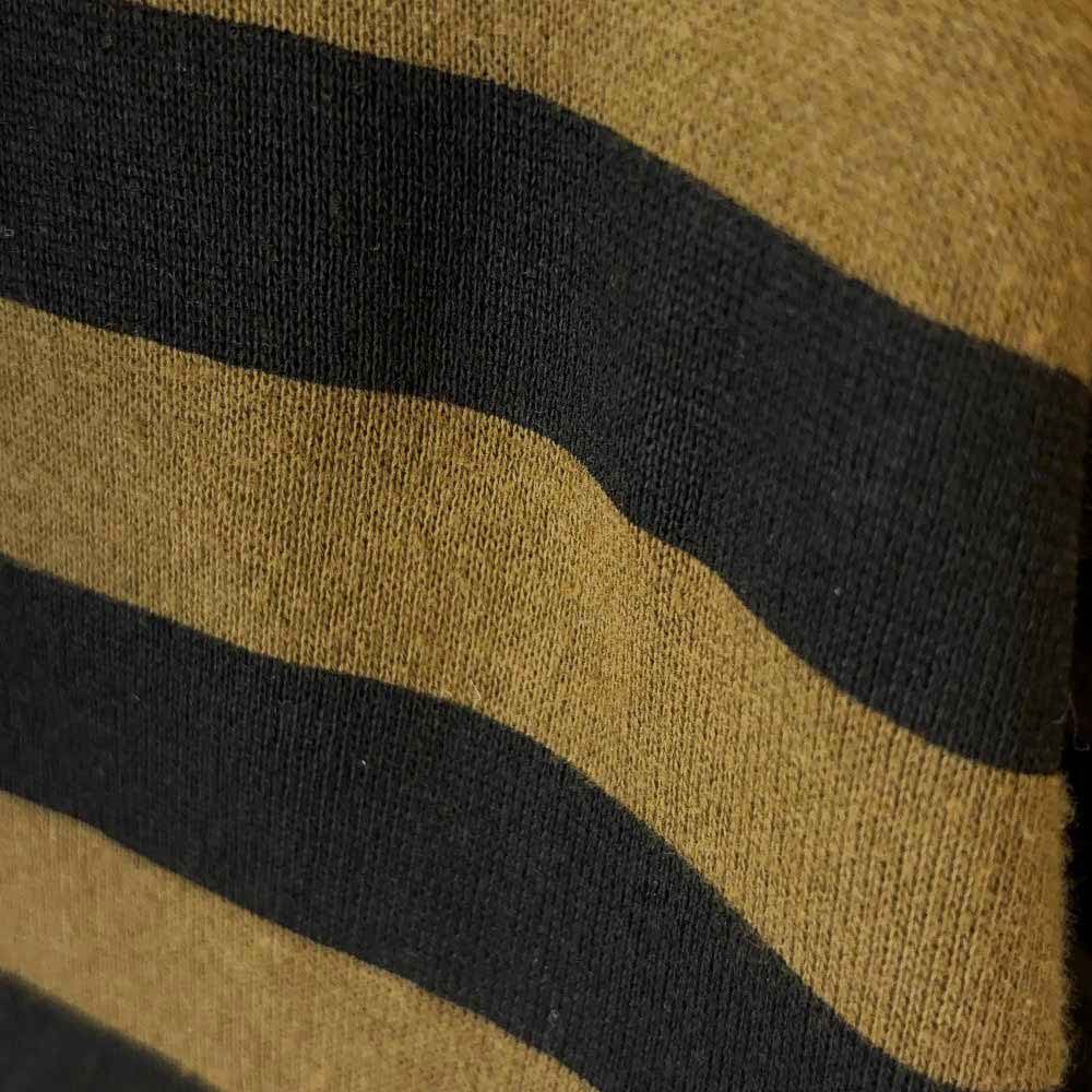 innes イネス フルジップ パーカー 刺繍ロゴ ボーダー S カーキ
