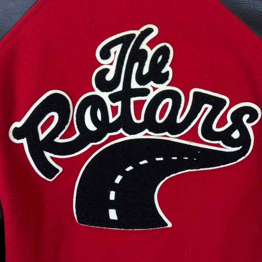 ROTAR ローター ロゴワッペン 袖レザー スタジャン M レッド メンズ