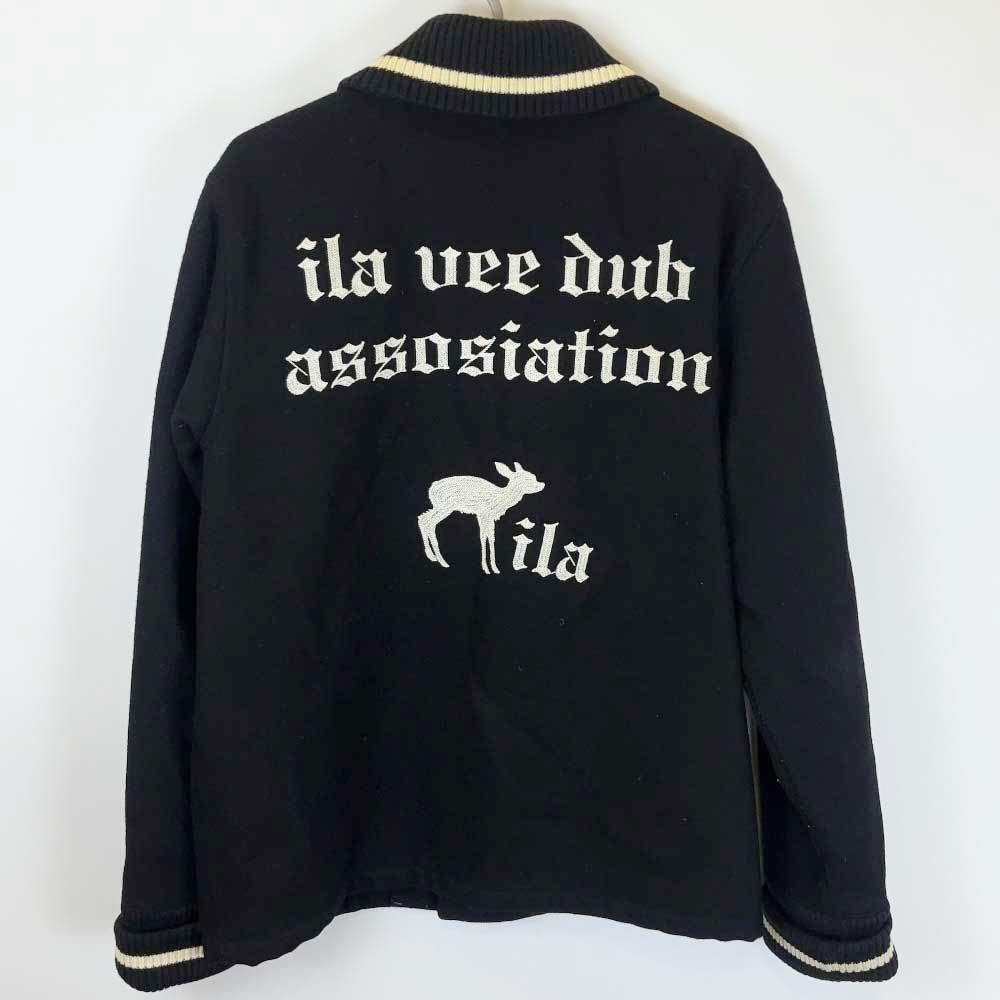 ila VEE DUB アイラ スタジアムジャンパー 牛革 スタジャン M ILA VEE DUB アイラ スタジアムジャンパー スタジャン M ブラック