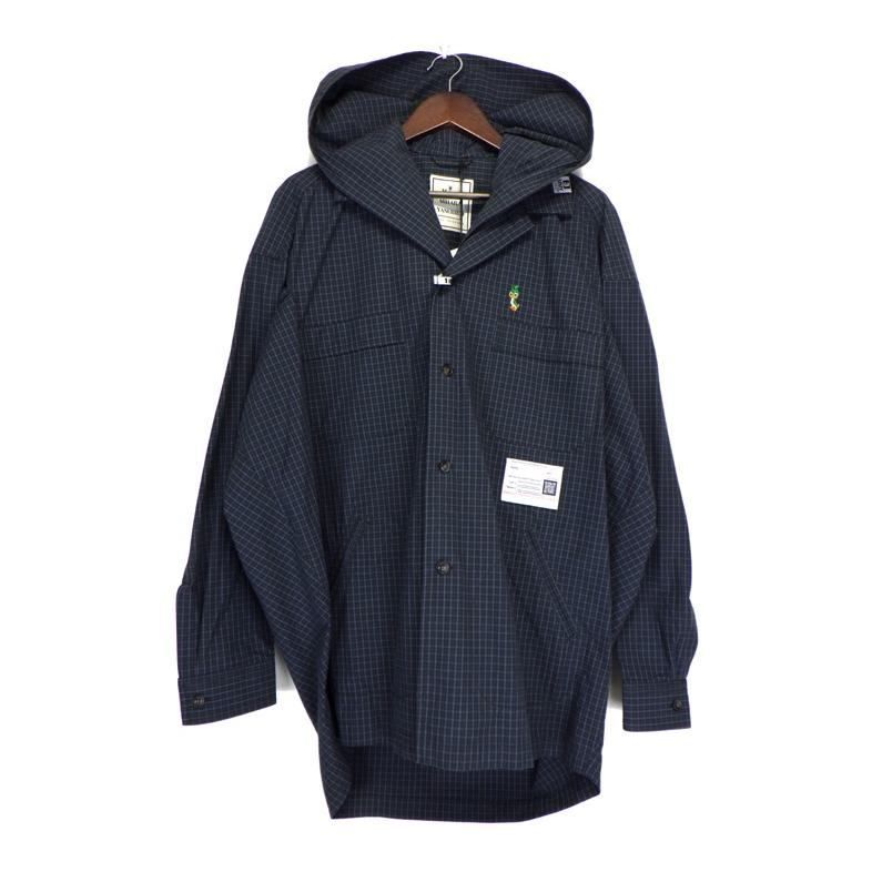 Mihara Yasuhiro チェック柄フード付きシャツジャケット サイズ48 ミハラヤスヒロ フード シャツ Mihara Yasuhiro チェック柄フード付き