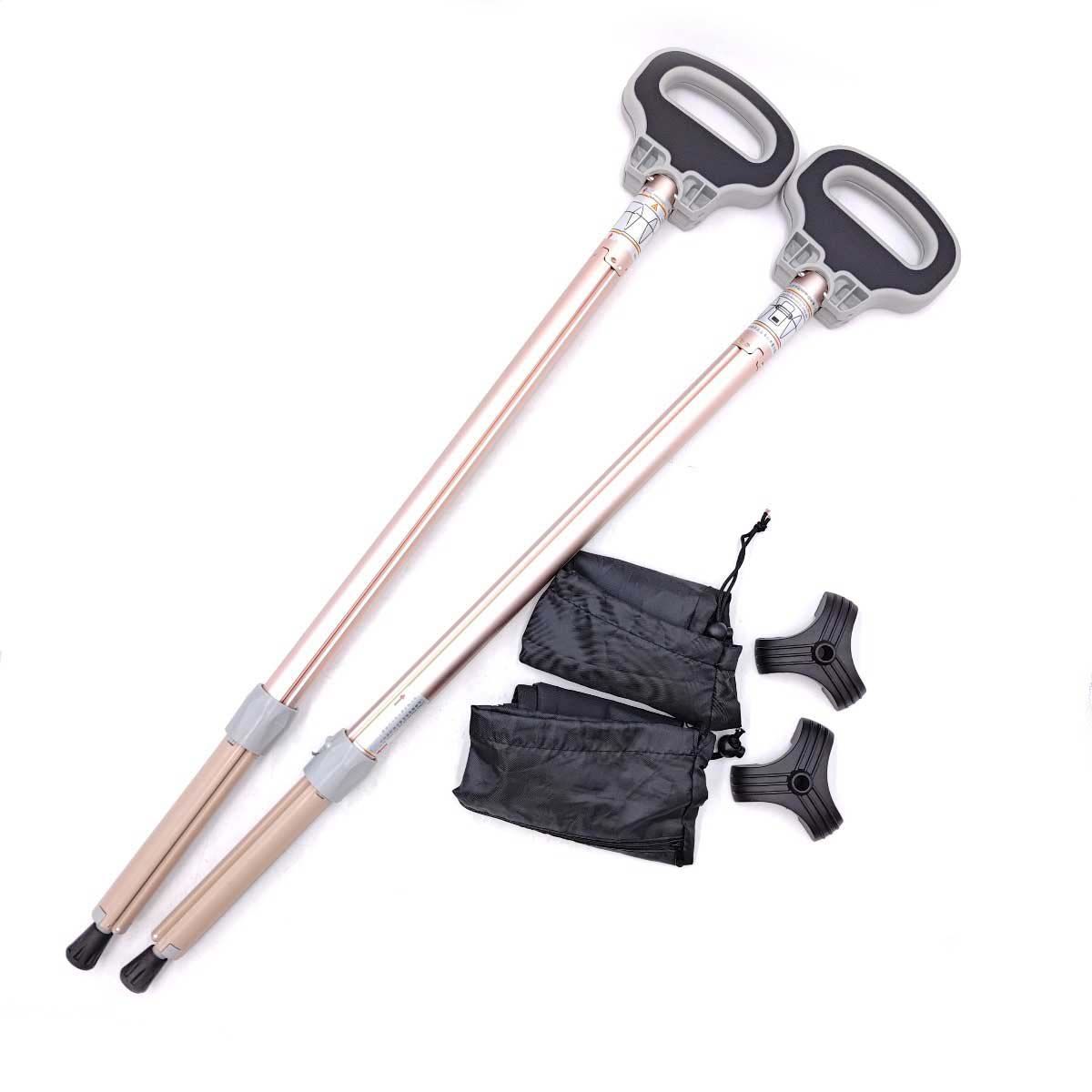 2点セット 歩行杖 ステッキチェア 折りたたみ杖 登山杖 アルミ製 椅子 アウトドア ストック 座れる