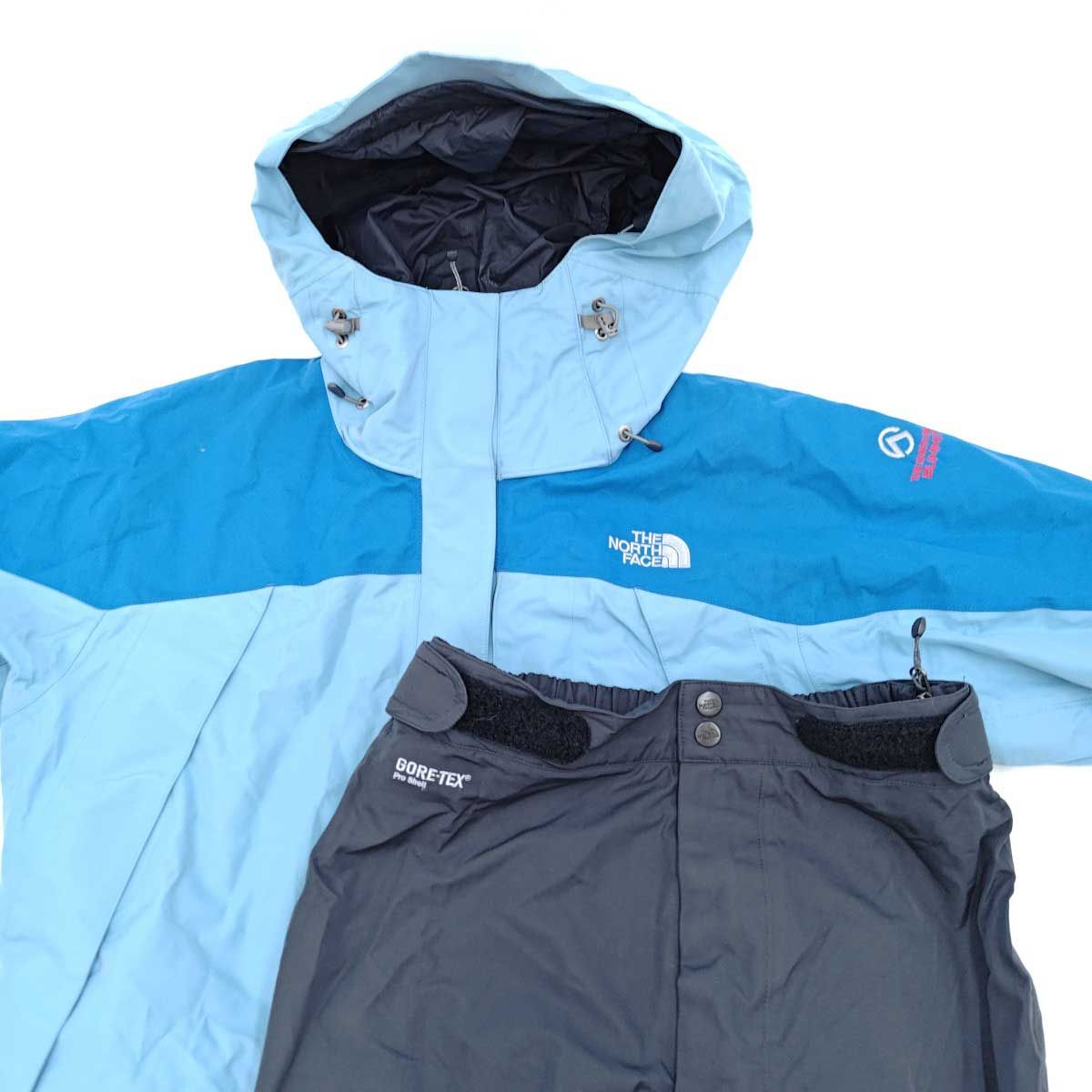 上下セット ノースフェイス マウンテンパーカ GORE-TEX ジャケット マウンテンパンツ サミット L ライトブルー ブラック NPW15900 NPW15956 レディース THE NORTH FACE