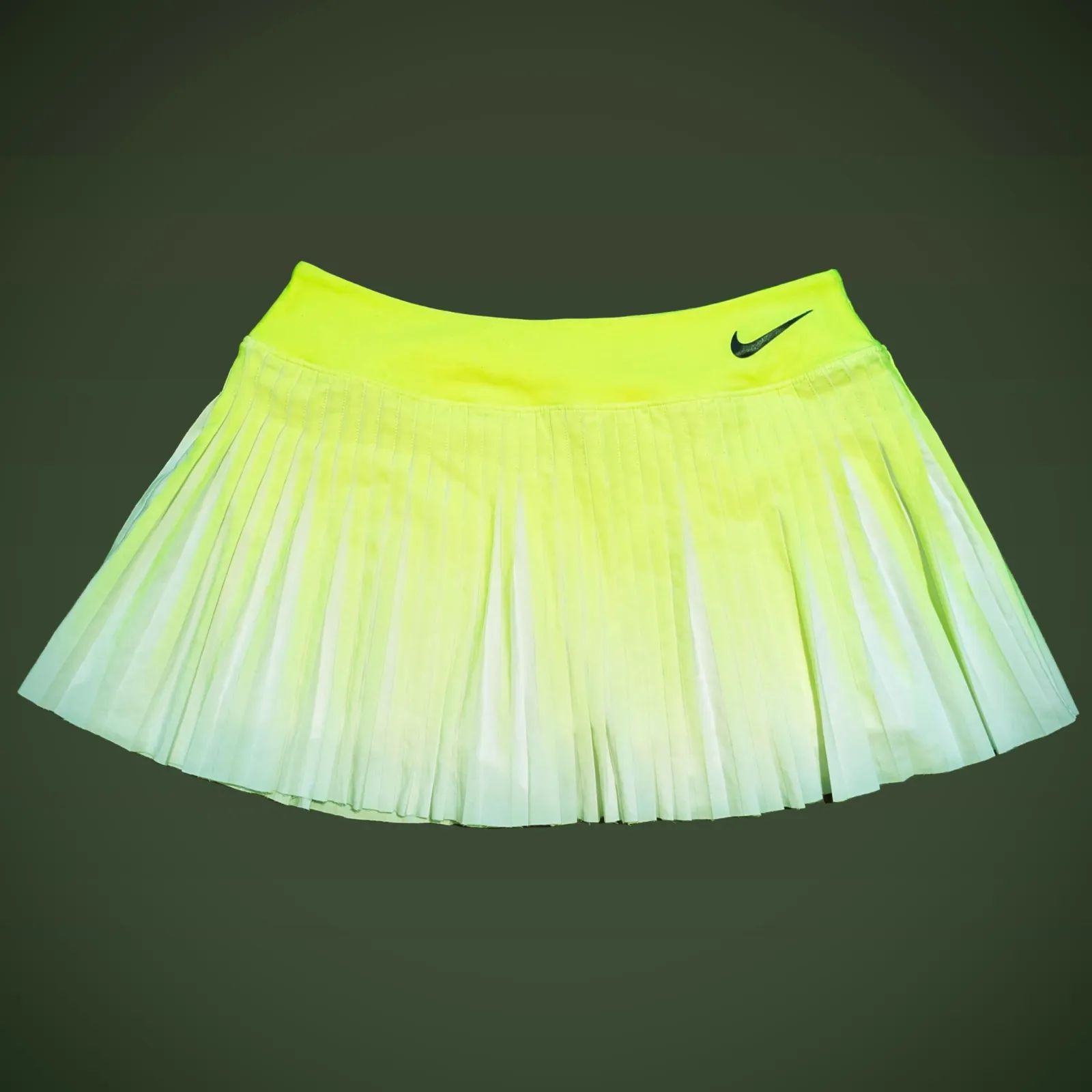 NIKE ナイキ テニス ウェア スコート Lサイズ 中古品 白黄色 蛍光