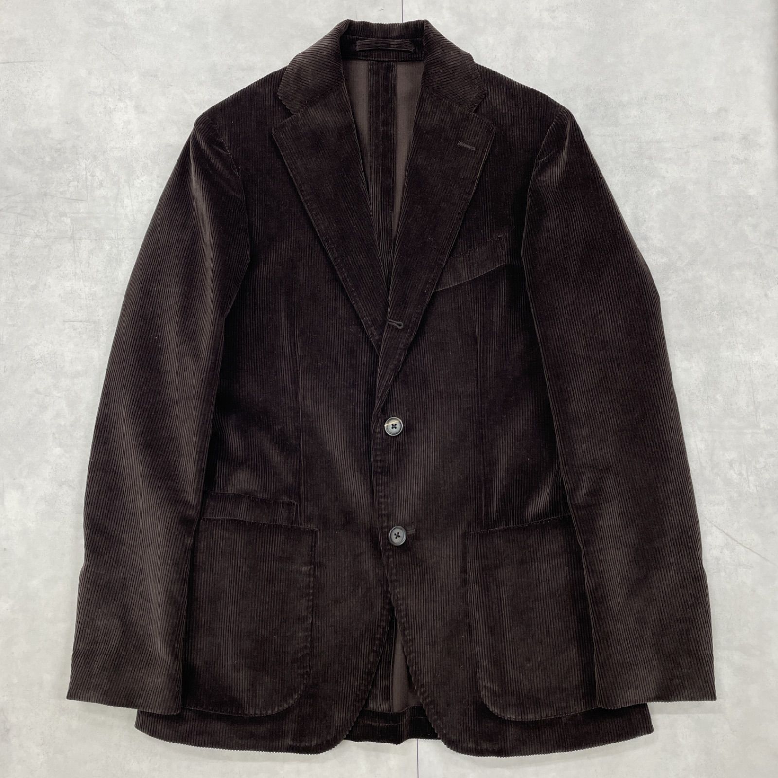 Drake s ドレイクス スーツ セットアップ コーデュロイ ジャケット パンツ コットン ブラウン イタリア製 メンズ 42