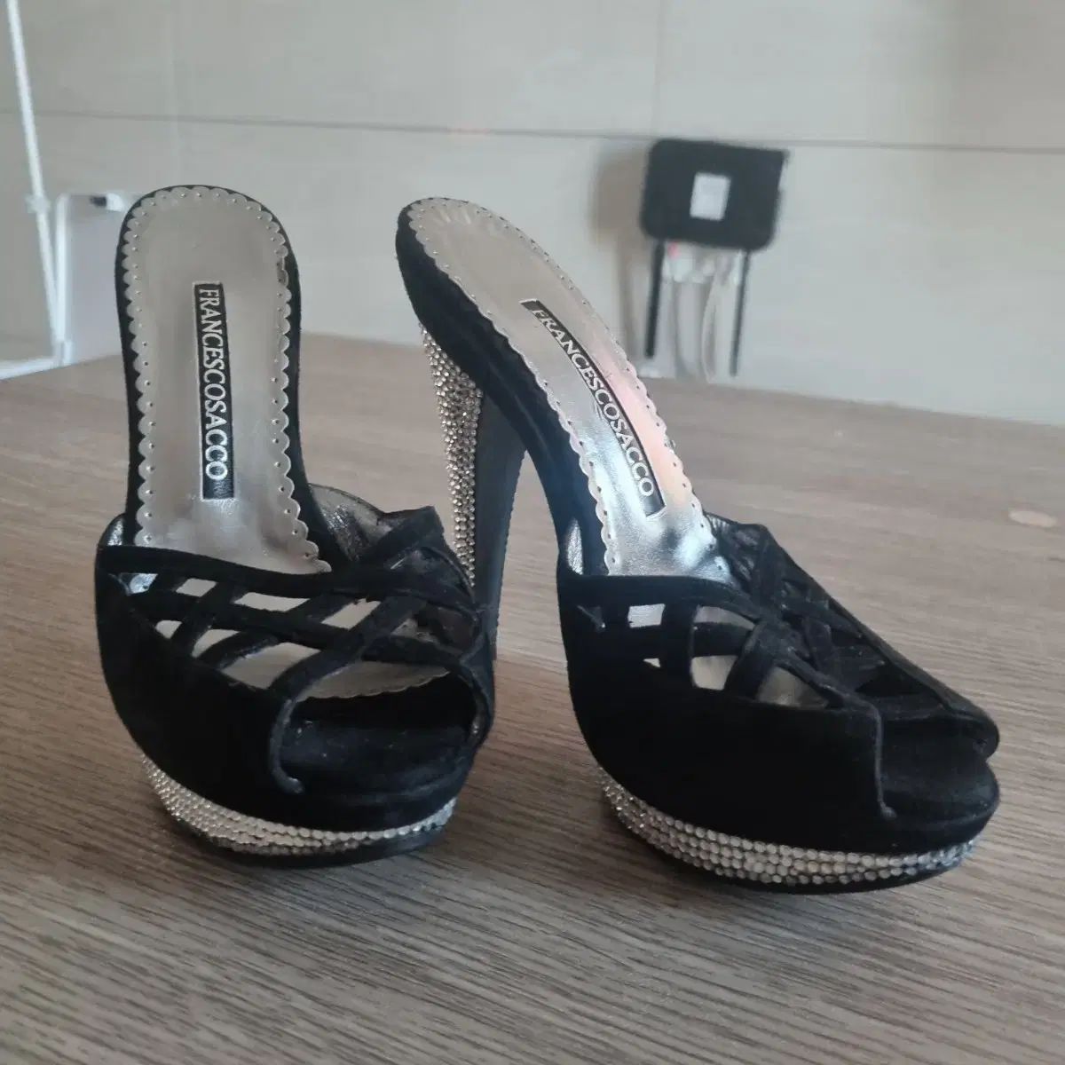 FRANCESCO SACCO ドレス ブラック ヒール サンダル