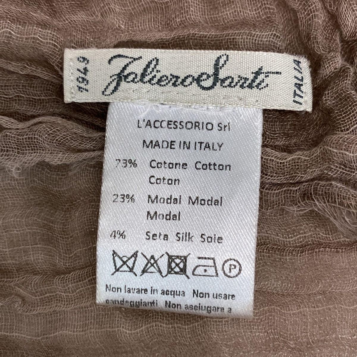 Falierosarti ファリエロサルティ ストール ショール - ブラウン コットン シルク MERCADOAVALIA_COM_BR