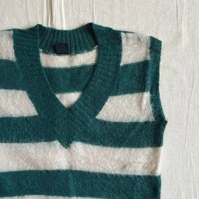 【00s アーカイブ】シャギー ボーダー y2k ニット 毛足 グランジ Y2K archive クラッシュ ダメージ ニット ボーダー グランジ