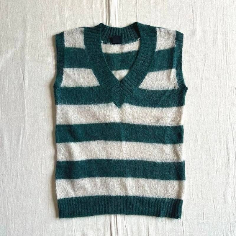 【00s アーカイブ】シャギー ボーダー y2k ニット 毛足 グランジ Y2K archive クラッシュ ダメージ ニット ボーダー グランジ