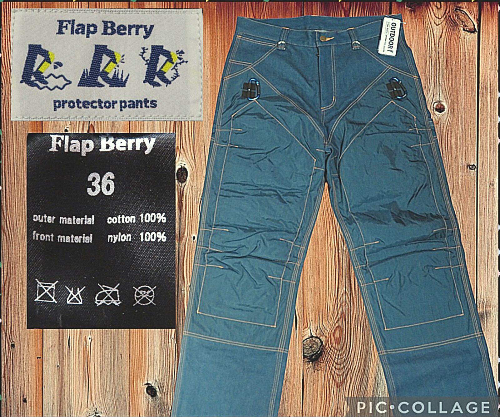 ✅️ デットストック 36インチ Flap Berry フラップベリー ¥29800 プロテクターパンツ ダブルニー バイカー 鷹狩り バイク 好き アウトドア ワークパンツ パンツ ペインターパンツ ジッパーフライ DIY 好きに