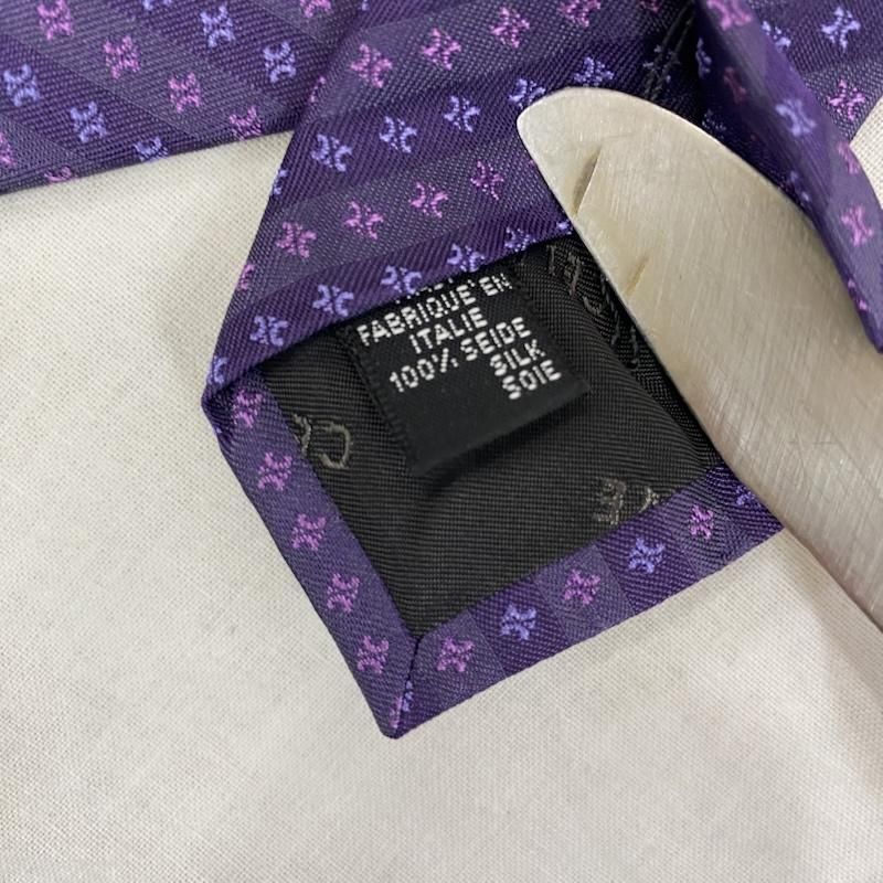 CELINE セリーヌ ネクタイ トリオンフ柄 シルクネクタイ PURPLE 総柄