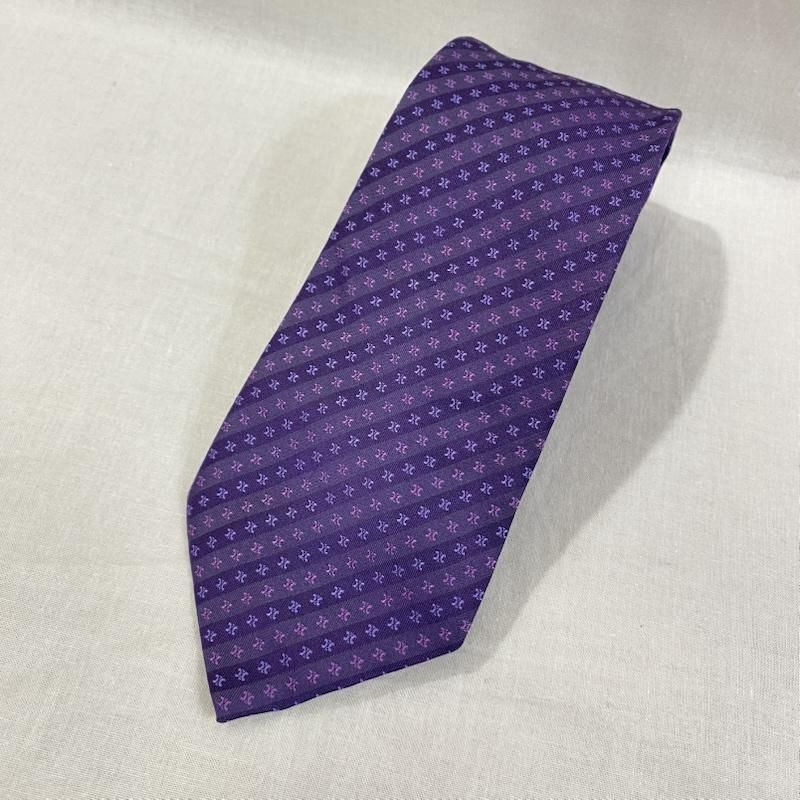 CELINE セリーヌ ネクタイ トリオンフ柄 シルクネクタイ PURPLE 総柄