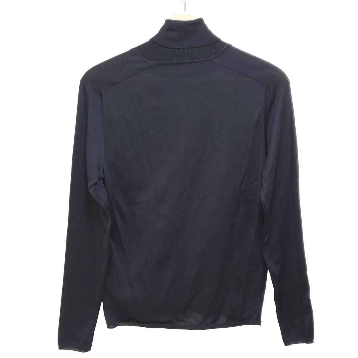 HERMES エルメス 長袖カットソー サイズXS レディース - 黒×ブラウン×マルチ タートルネック シルク