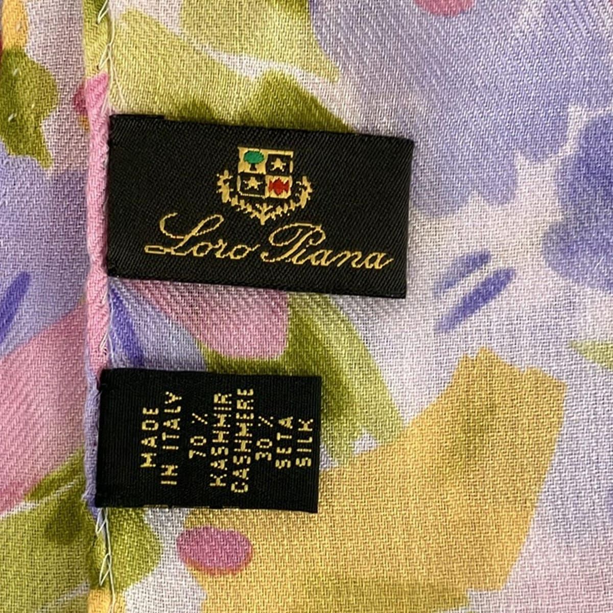 Loro Piana ロロピアーナ ストール ショール - ピンク×パープル×マルチ 花柄 カシミヤ シルク