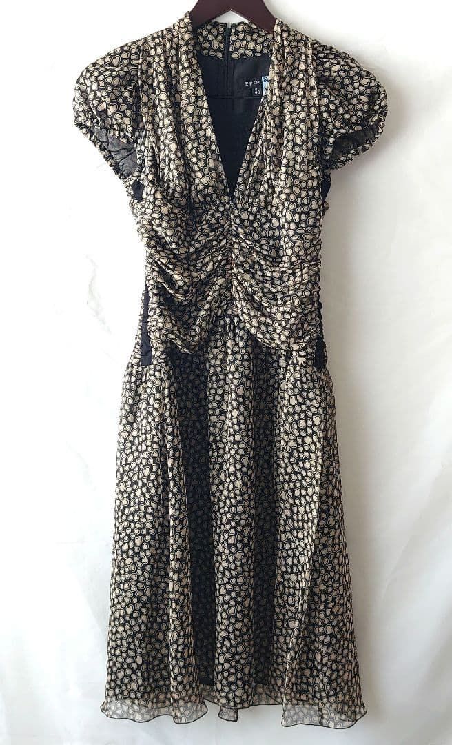 epoca ワンピース シルク エポカ ハート 総柄 シースルー レース サイズ40