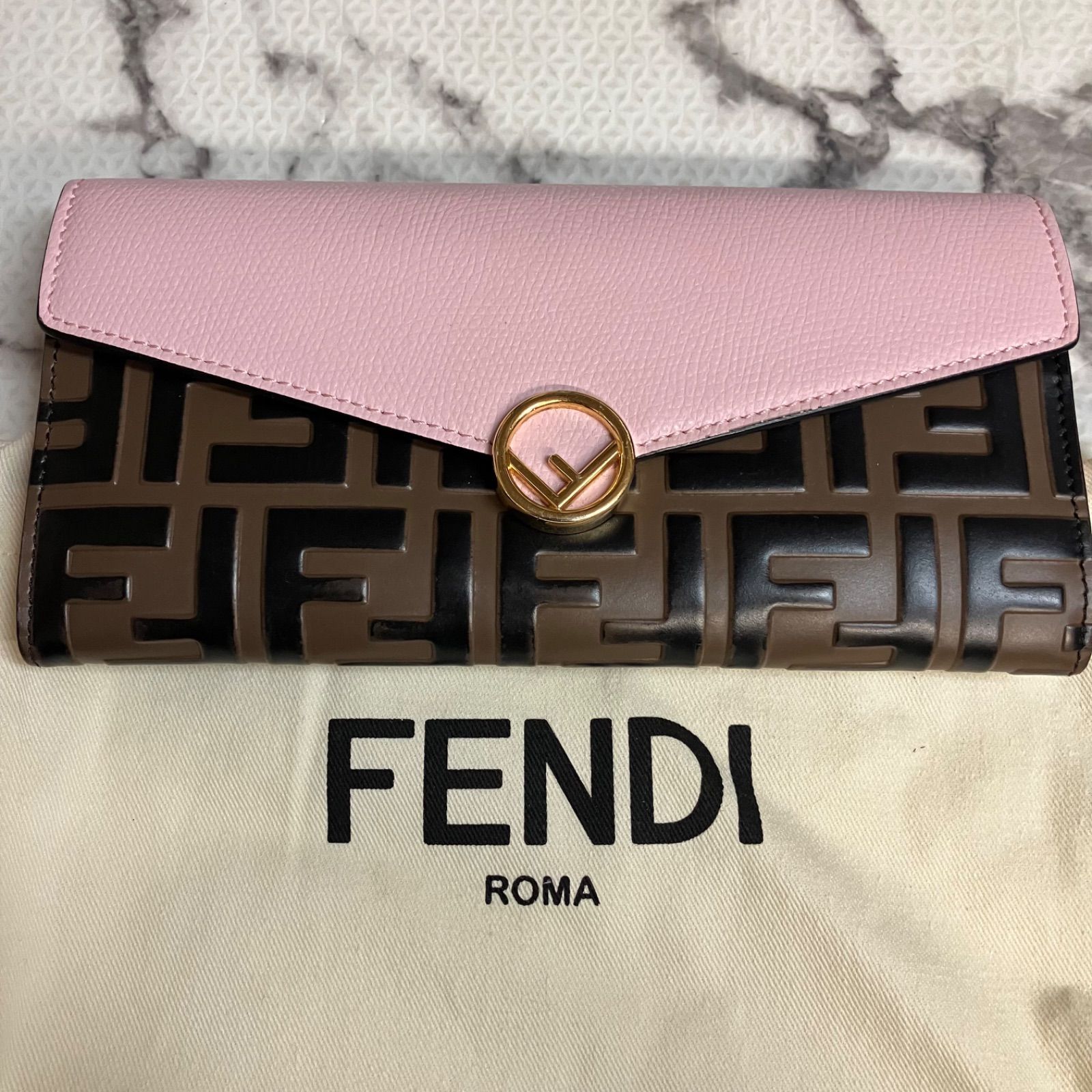 ◎フェンディ　長財布　財布　ウォレット　ズッカ柄　ブラウン 中古・古着通販】FENDI (フェンディ) 長財布 ズッカ柄 ブラウン
