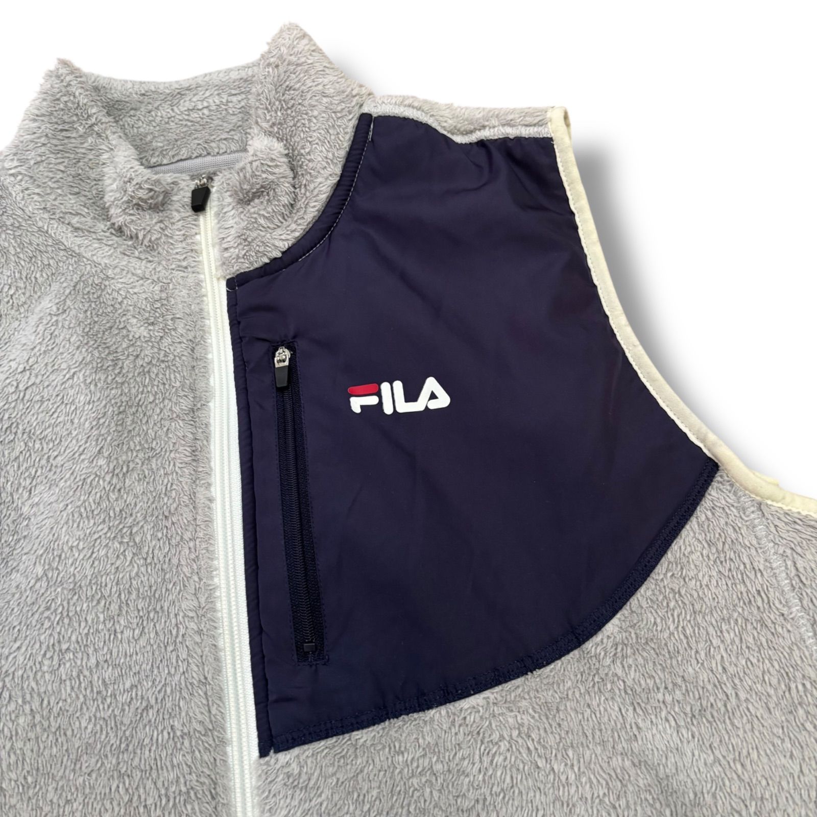 ◻︎【FILA 】ボアベスト / ナイロン切り替えデザイン L - メルカリ