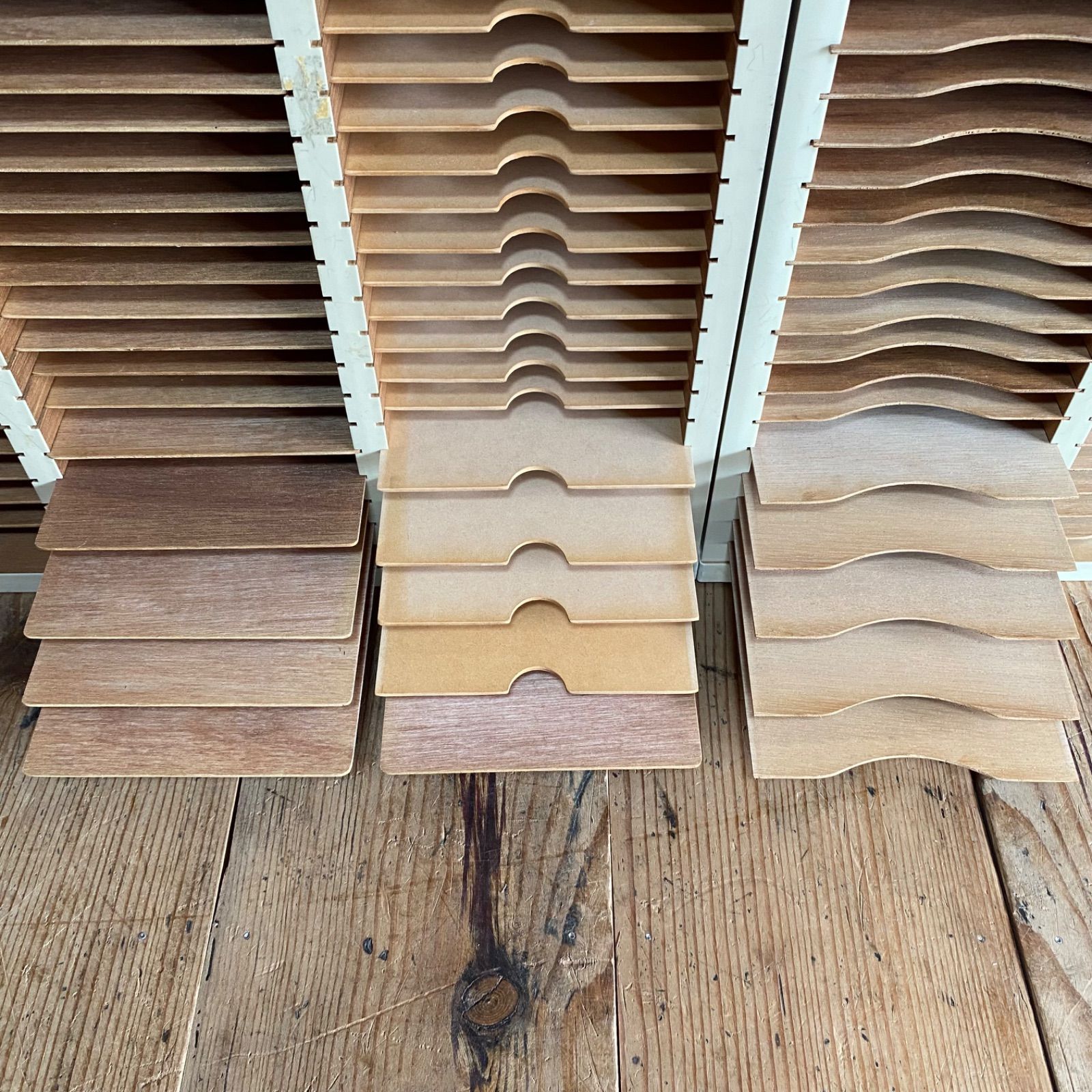 2点セット ヴィンテージ カルテ棚 書類棚 棚板取り外し可能 古家具 y78