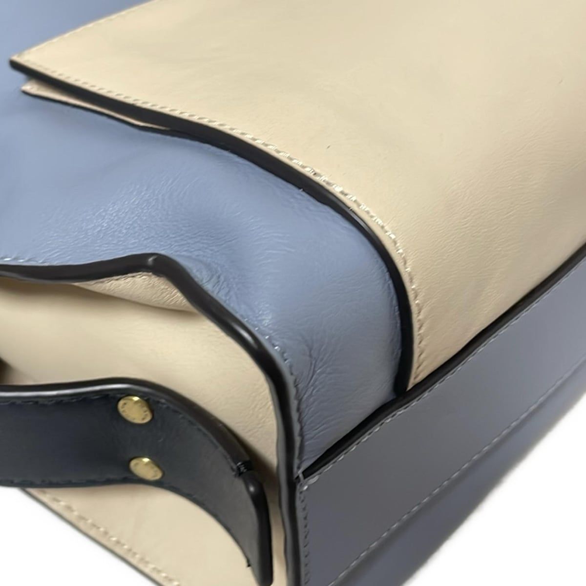 COACH コーチ ハンドバッグ ダルラ ブロック 76076 ブルーグレー×ベージュ×黒 レザー DECORATOM_COM_BR