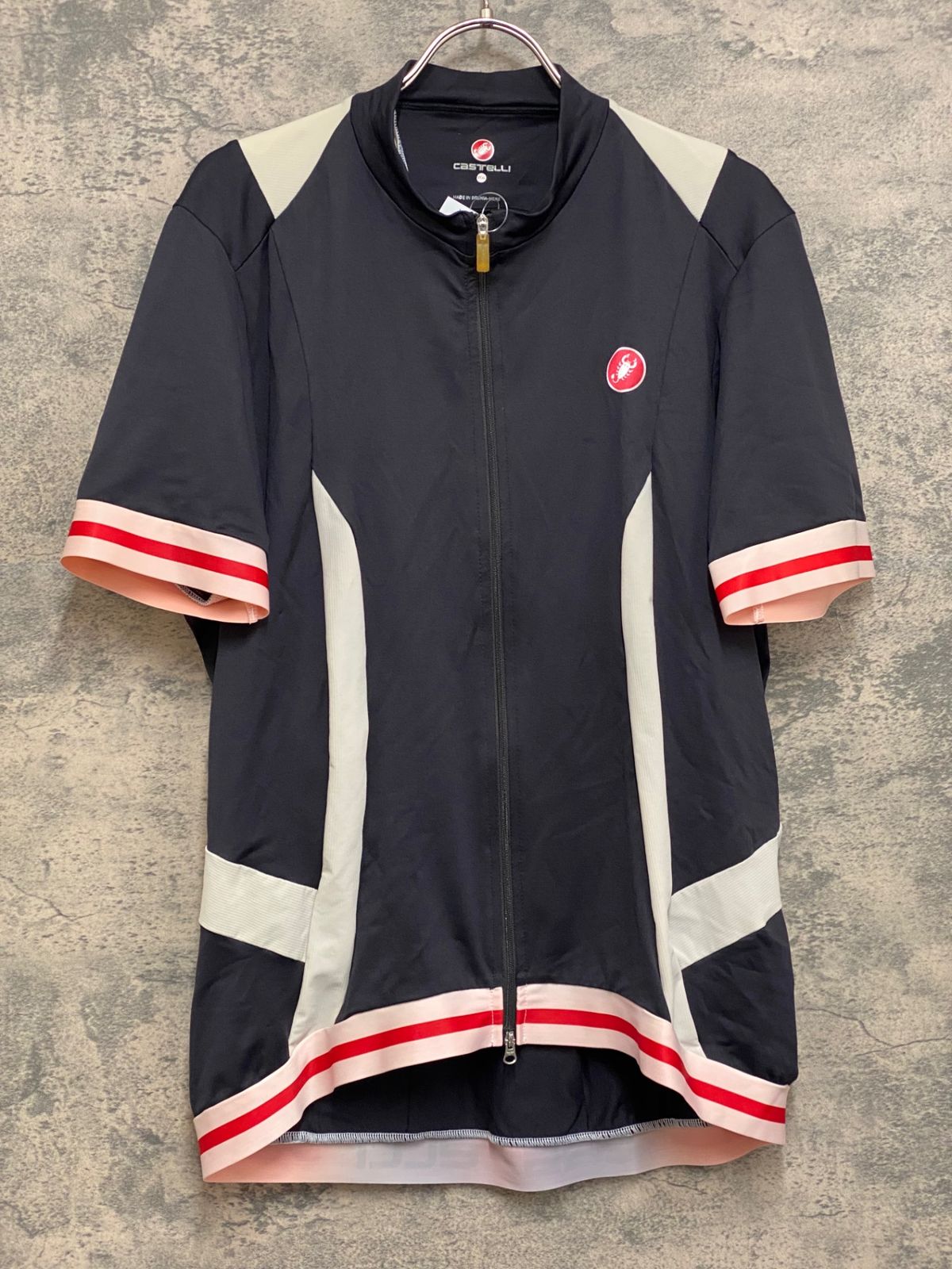 JN603 カステリ castelli 半袖サイクルジャージ 黒白 XXXL 色移り