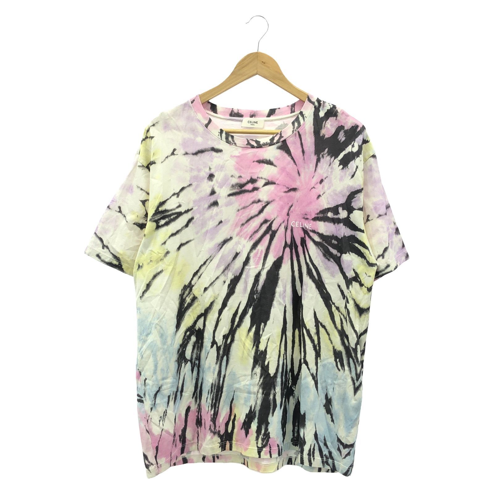 セリーヌ CELINE 半袖Tシャツ Tシャツ ピンク コットン Tシャツ ユニセックス Used B