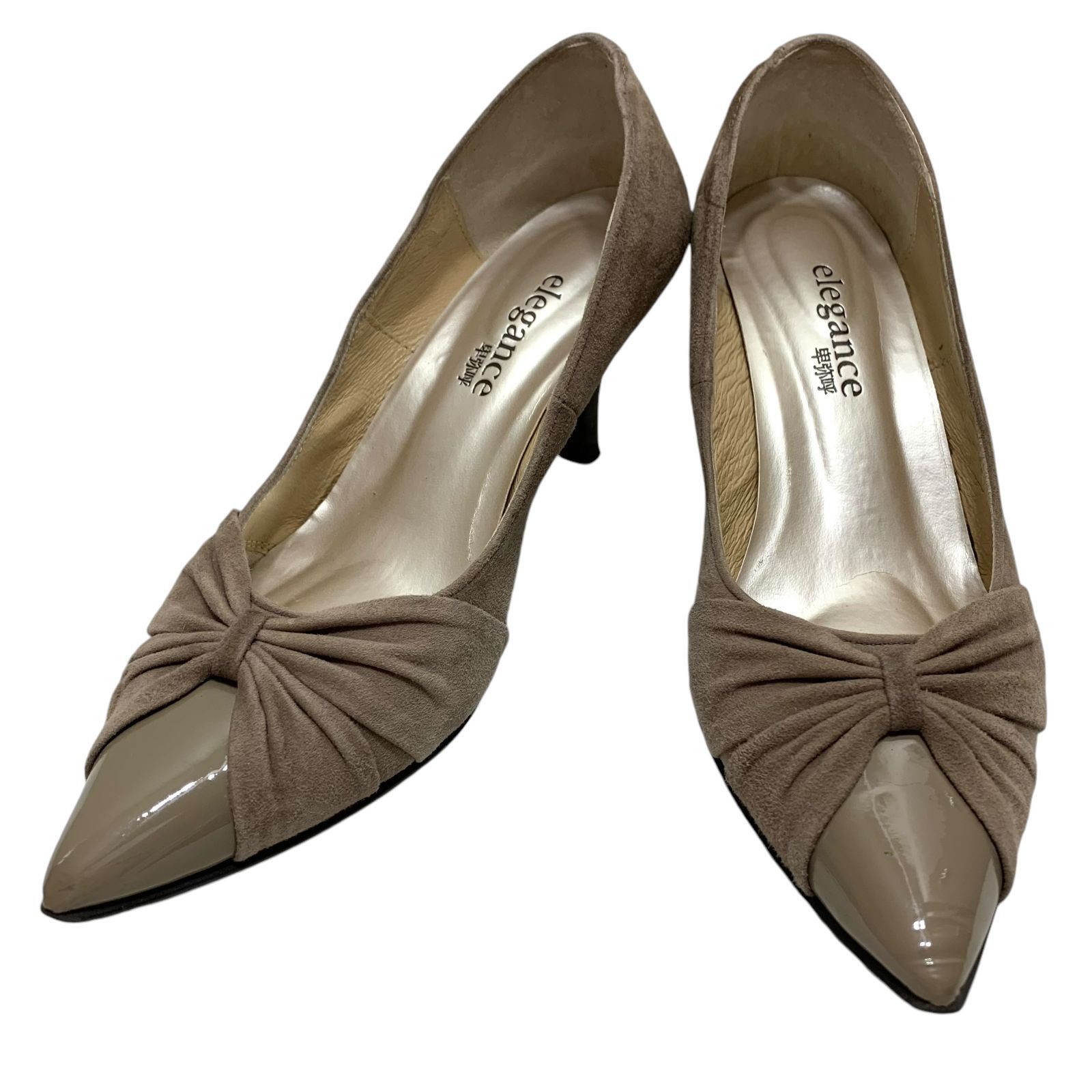 美品】エレガンス卑弥呼 (23.5) パンプス ポインテッドトゥ 切り返し