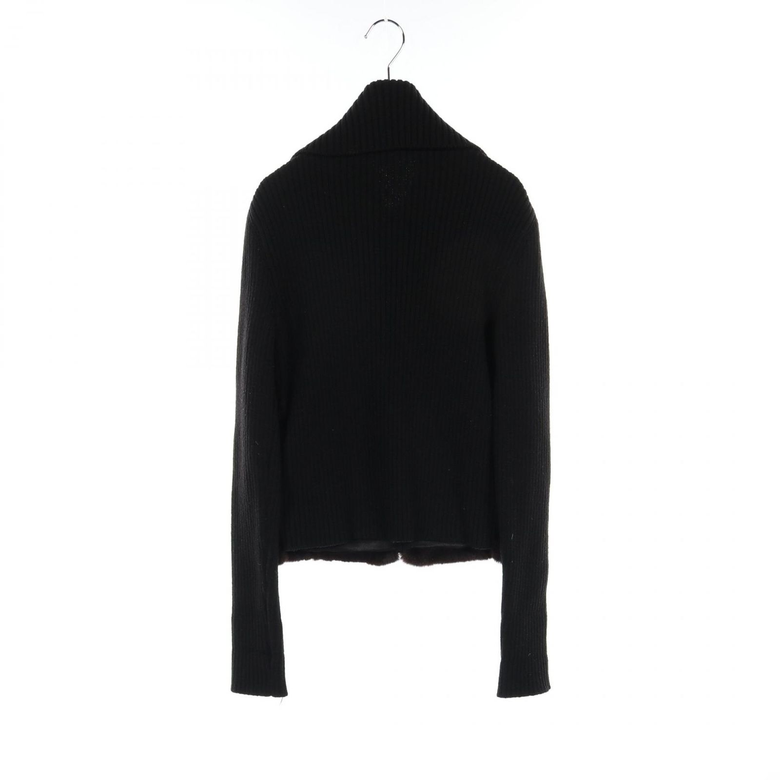 ルイ ヴィトン LOUIS VUITTON ブラック ウール ニットジャケット レディース Used B
