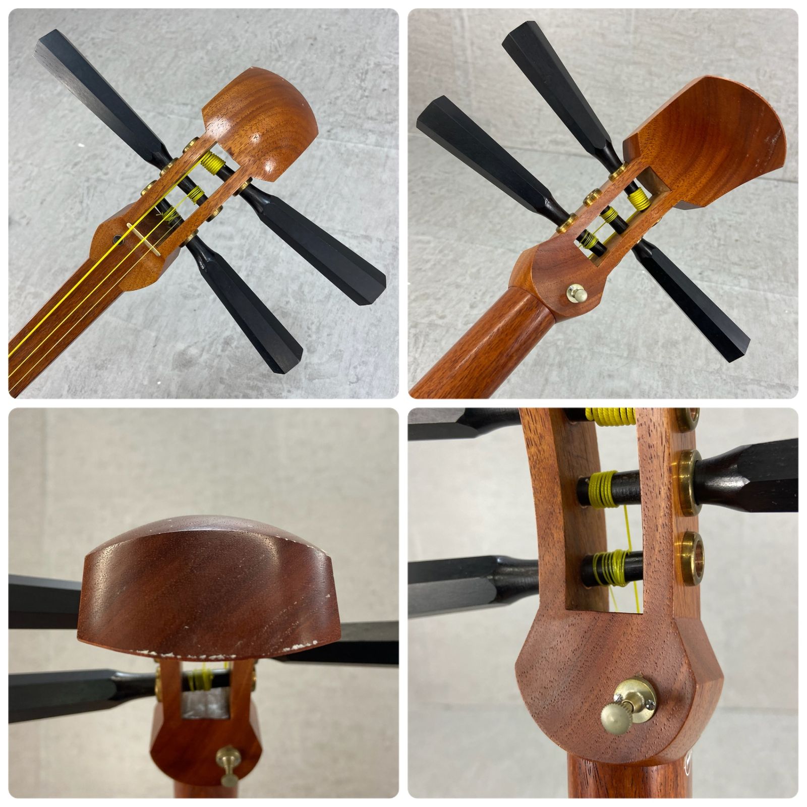 津軽三味線 太棹 3.1cm 花梨棹 平溝 天然皮 正寸 東触り 丸打胴 糸巻き