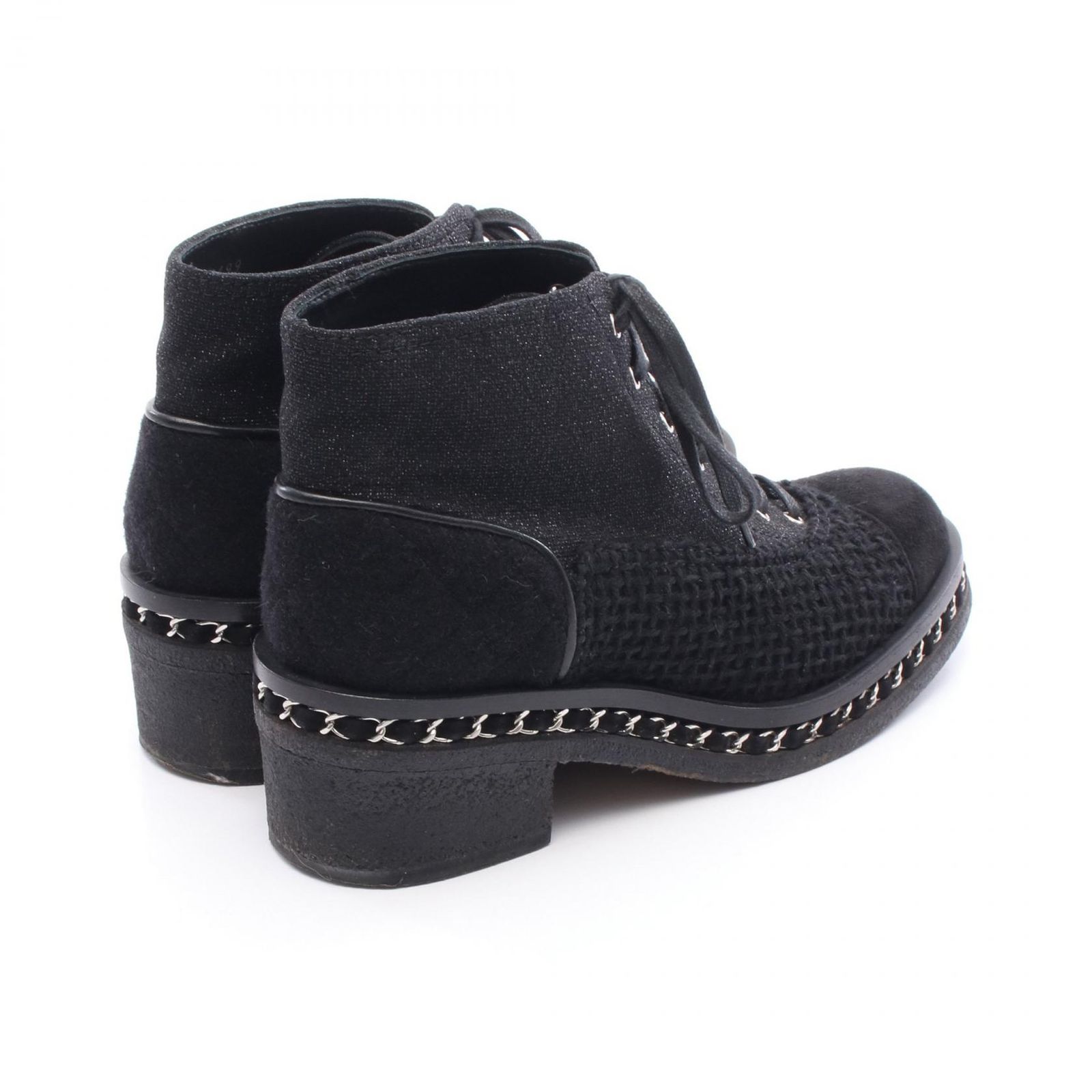 シャネル CHANEL ブーツ マトラッセ スウェード ウール ブーツ レディース Used B